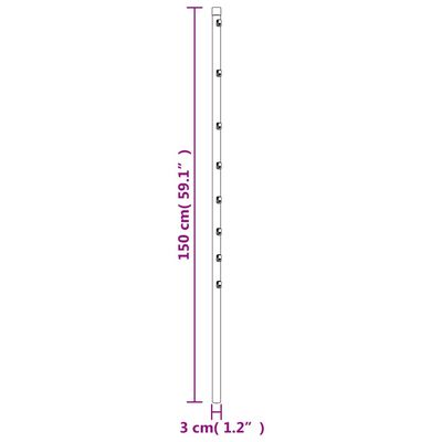 vidaXL Staketstolpar 15 st silver 150 cm galvaniserat stål