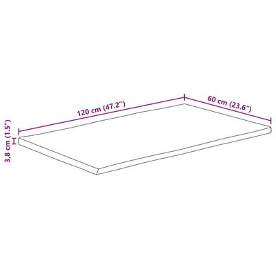 vidaXL Bordsskiva 120x60x3,8 cm levande kant massivt mangoträ