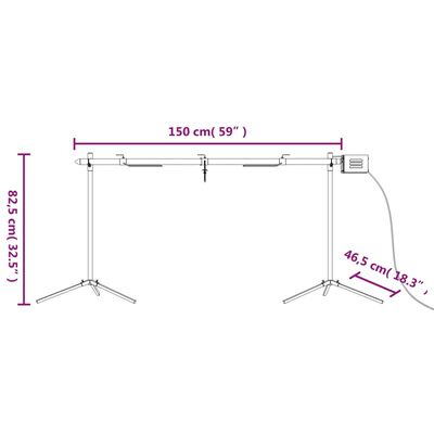 vidaXL Automatisk grill med motor rostfritt stål 150x46,5x82,5 cm