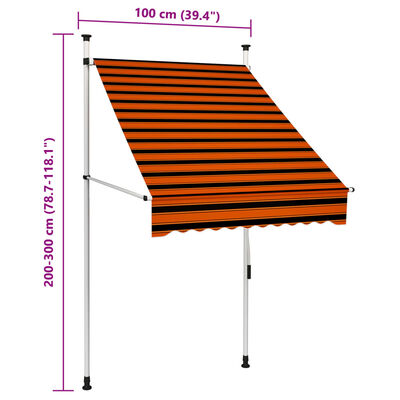 vidaXL Markis infällbar gräddvit 250x150 cm tyg och stål