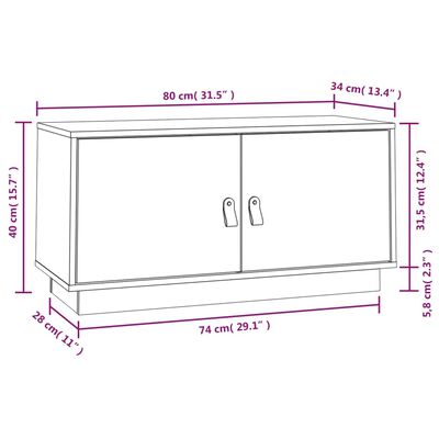 vidaXL Tv-bänk 80x34x40 cm massiv furu