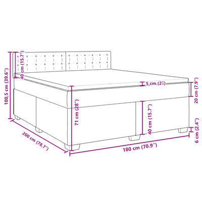 vidaXL Ramsäng med madrass svart 180x200 cm konstläder