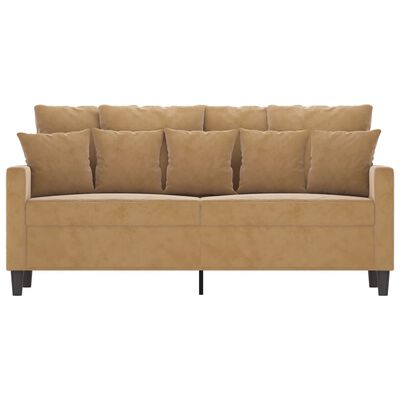 vidaXL Soffa 2-sits brun 140 cm sammet