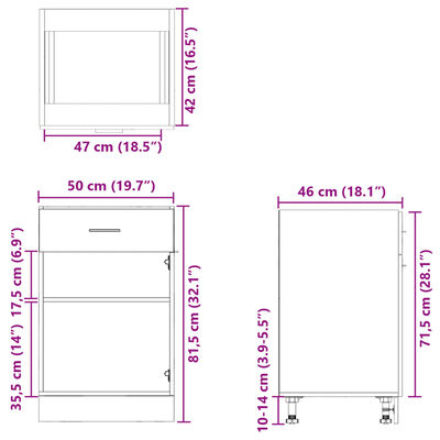 vidaXL Underskåp med låda sonoma-ek 50x46x81,5 cm konstruerat trä