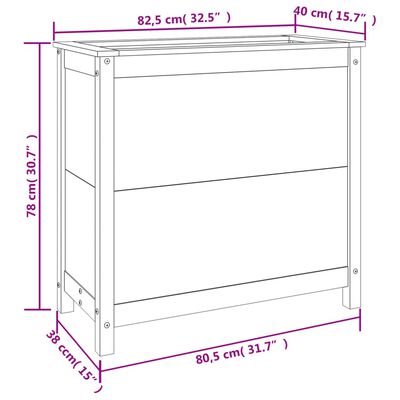 vidaXL Odlingslåda 82,5x40x78 cm massivt douglasträ