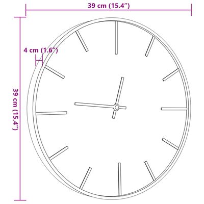 vidaXL Väggklocka brun Ø39 cm järn och konstruerat trä