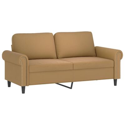 vidaXL Soffa 2-sits brun 140 cm sammet