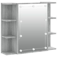 vidaXL Spegelskåp med LED grå sonoma 70x16,5x60 cm