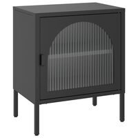 vidaXL Sängbord svart 50x35x60 cm glas och stål