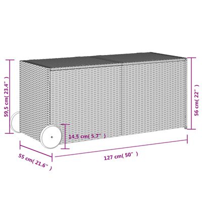 vidaXL Dynbox på hjul blandad beige 283L konstrottning