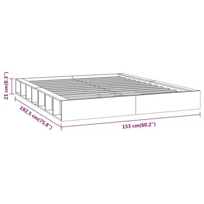 vidaXL Sängram massiv furu 135x190 cm vit