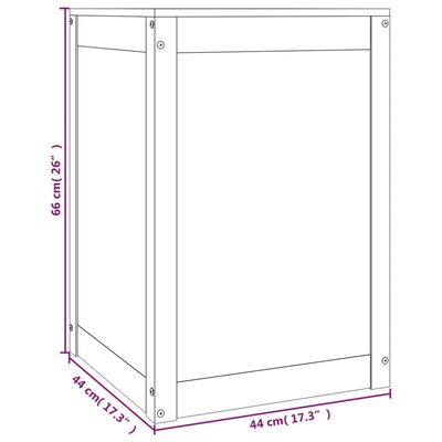 vidaXL Tvättkorg 44x44x66 cm massiv furu