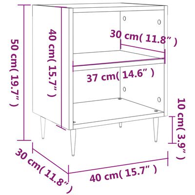 vidaXL Sängbord 2 st sonoma-ek 40x30x50 cm konstruerat trä