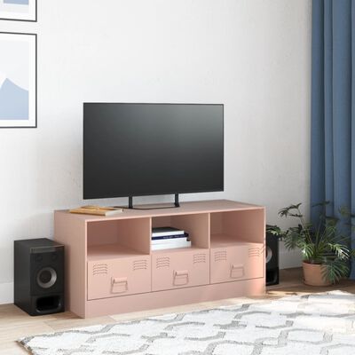 vidaXL TV-skåp rosa 99x39x44 cm stål