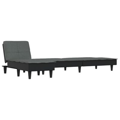 vidaXL L-formad soffa mörkgrå 255x140x70 cm tyg