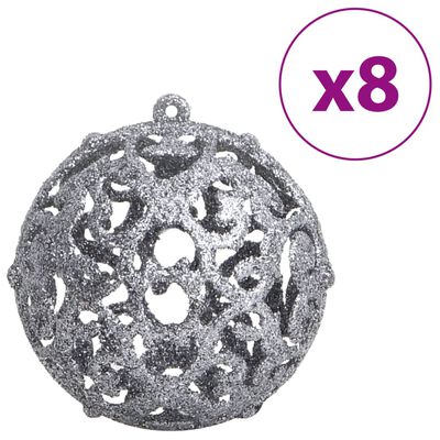vidaXL Julgranskulor 100 st blå och silver 3/4/6 cm