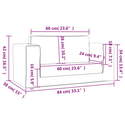 vidaXL Bäddsoffa för barn 2-sits ljusgrå mjuk plysch