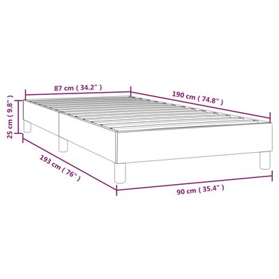 vidaXL Sängram cappuccino 90x190 cm konstläder