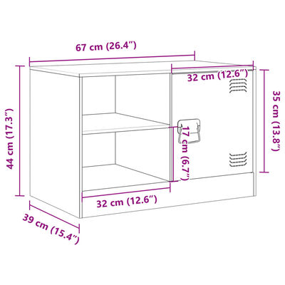 vidaXL TV-skåp 2 st antracit 67x39x44 cm stål