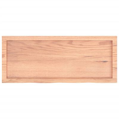 vidaXL Vägghylla ljusbrun 100x40x(2-4) cm behandlad massiv ek