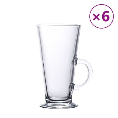 vidaXL Latteglas med handtag 6 st 250 ml