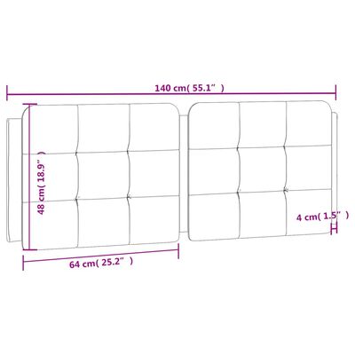 vidaXL Dyna till huvudgavel grå 140 cm konstläder