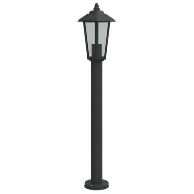 vidaXL Utomhusgolvlampa svart 80 cm rostfritt stål