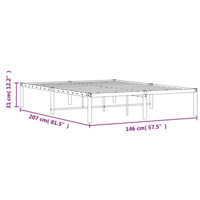 vidaXL Sängram metall vit 140x200 cm