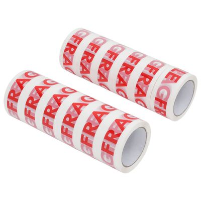 vidaXL Förpackningstejp 12 st FRAGILE vit 48 mm x 66 m