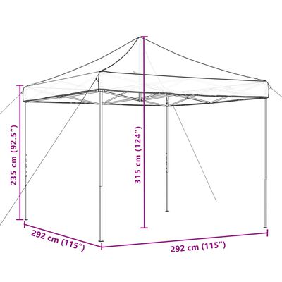 vidaXL Pop-Up hopfällbart partytält 292x292x315 cm beige