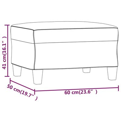 vidaXL Fotpall Svart 60x50x41 cm mikrofibertyg