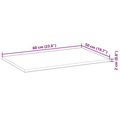 vidaXL Bordsskiva behandlad 60x50x2 cm massivt akaciaträ