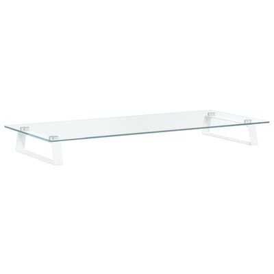 vidaXL Skärmställ vit 80x35x8 cm härdat glas och metall