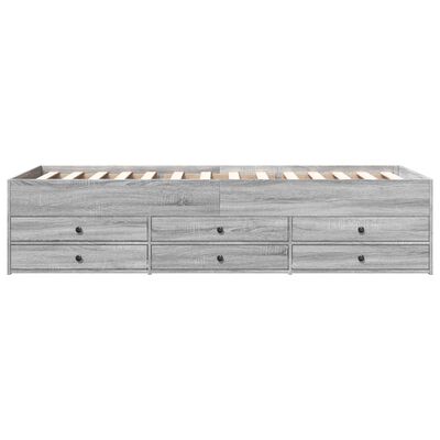 vidaXL Dagbädd med lådor grå sonoma 90x200 cm konstruerat trä