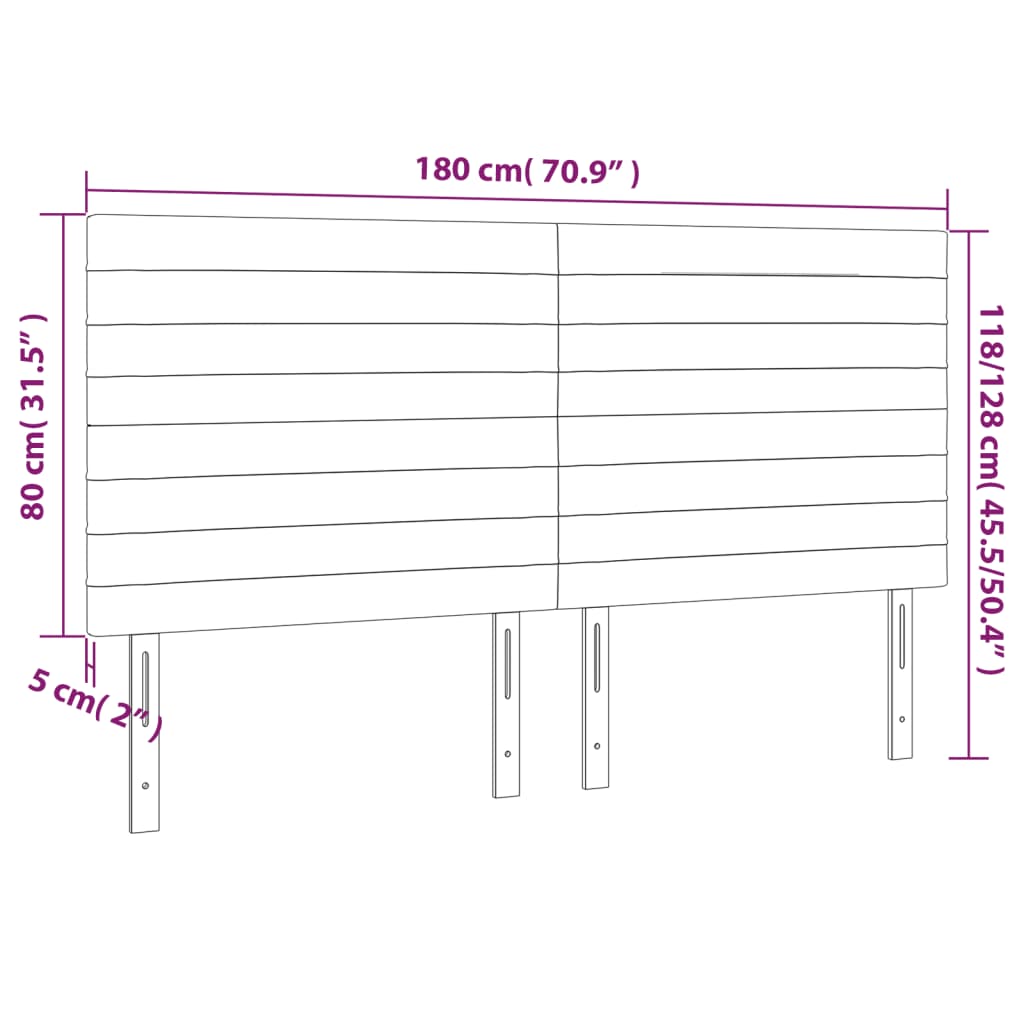 vidaXL Huvudgavlar 4 st rosa 90x5x78/88 cm sammet