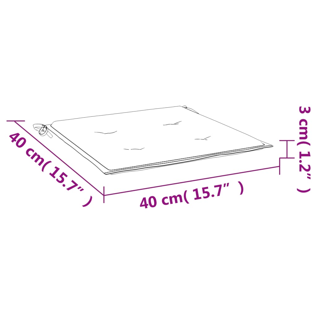 vidaXL Stolsdynor 4 st blå&vit randig 40x40x3 cm tyg