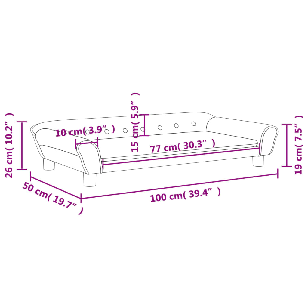 vidaXL Barnsoffa rosa 100x50x26 cm sammet