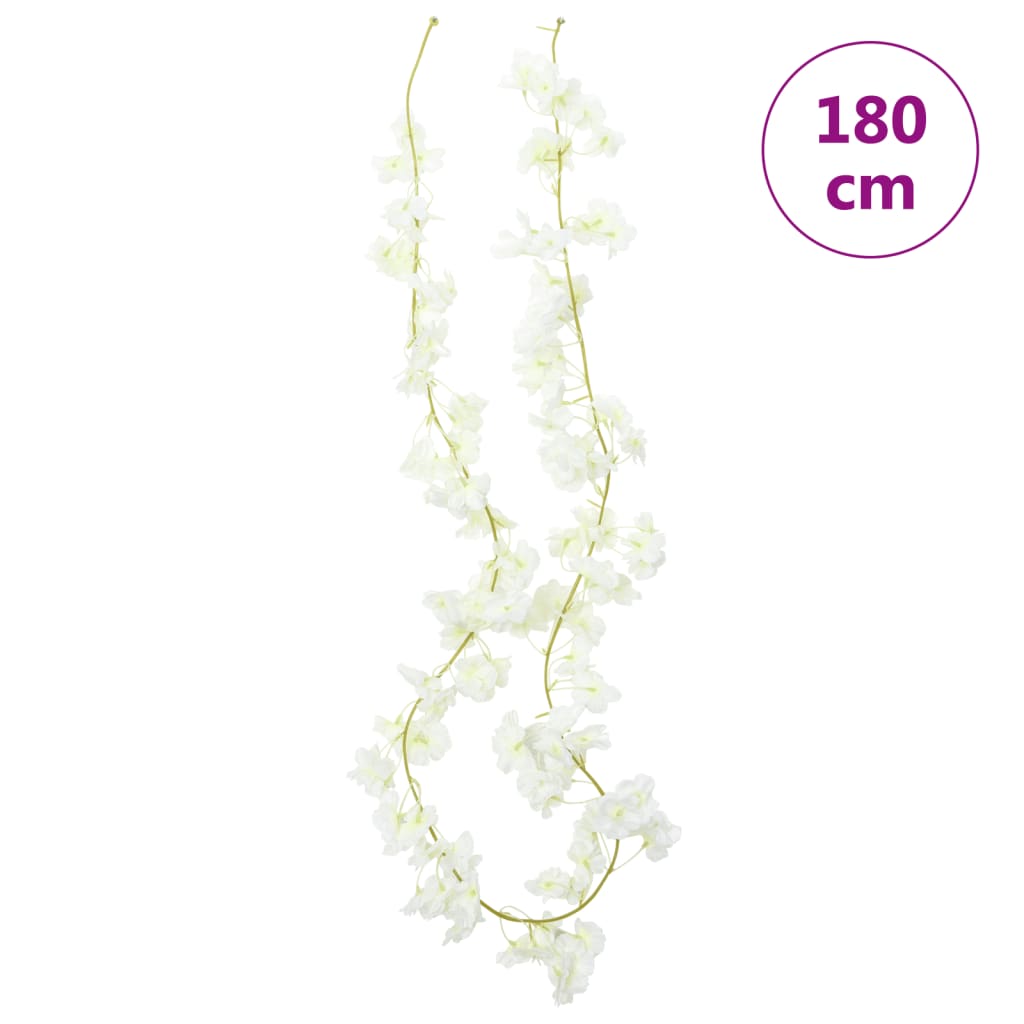 vidaXL Julkransar med blommor 6 st vit 180 cm