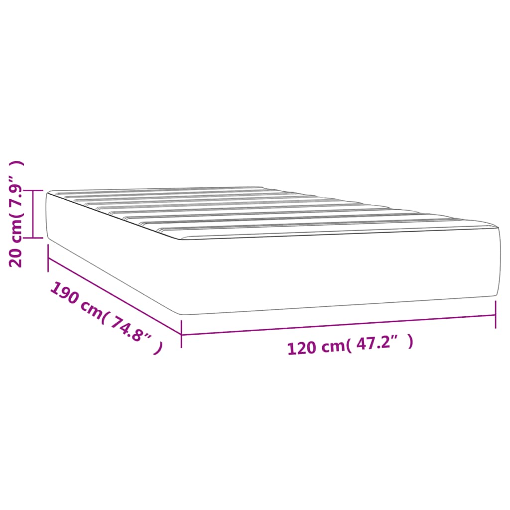 vidaXL Pocketresårmadrass vit 120x190x20 cm konstläder