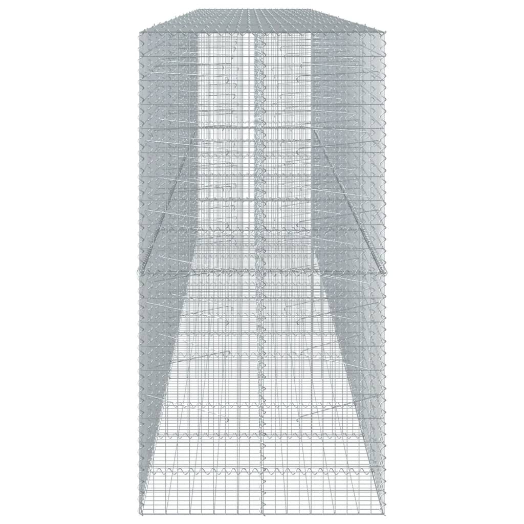 vidaXL Gabionkorg med skydd 650x100x200 cm galvaniserat järn