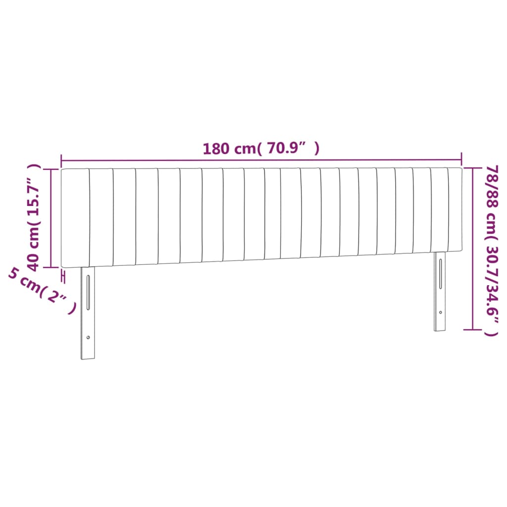 vidaXL Sänggavel LED blå 180x5x78/88 cm tyg