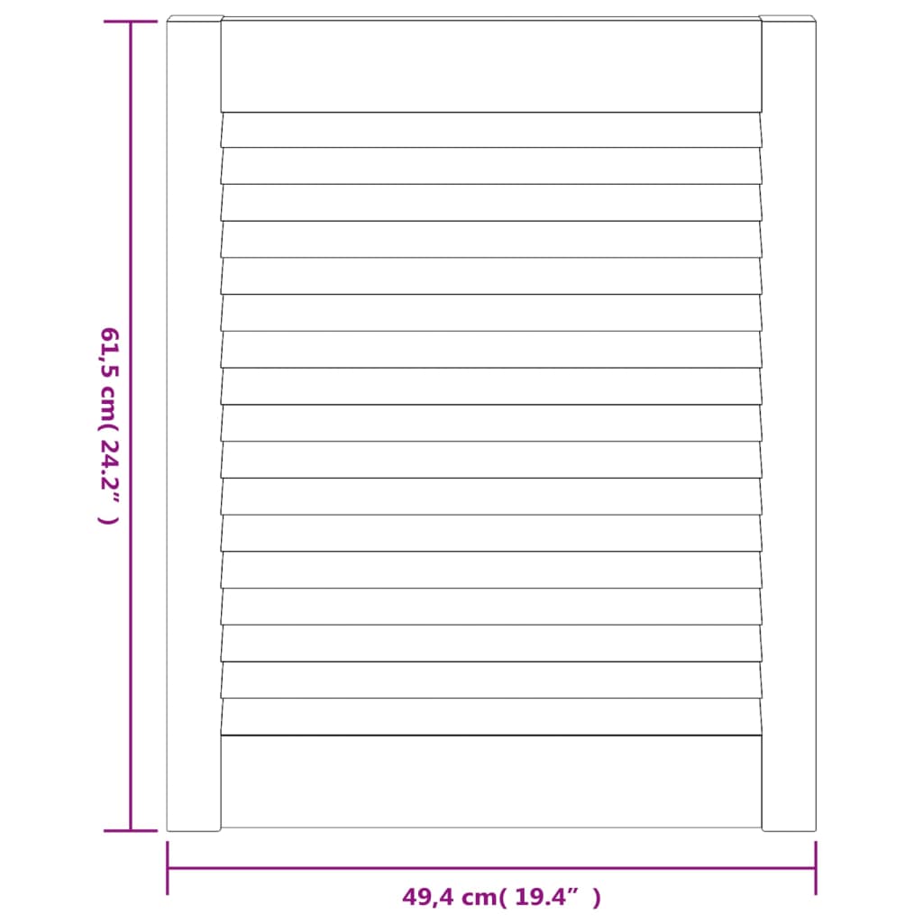 vidaXL Skåpluckor lamelldesign 2 st vit 61,5x49,4 cm massiv furu