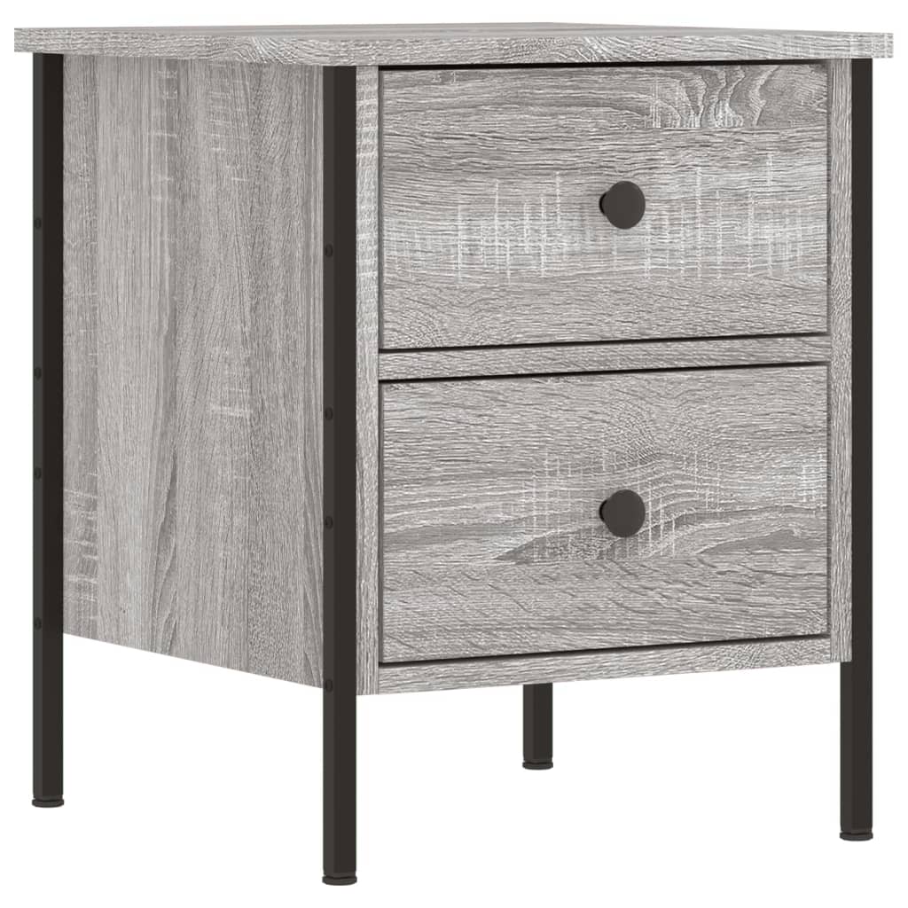 vidaXL Sängbord 2 st grå sonoma 40x42x50 cm konstruerat trä
