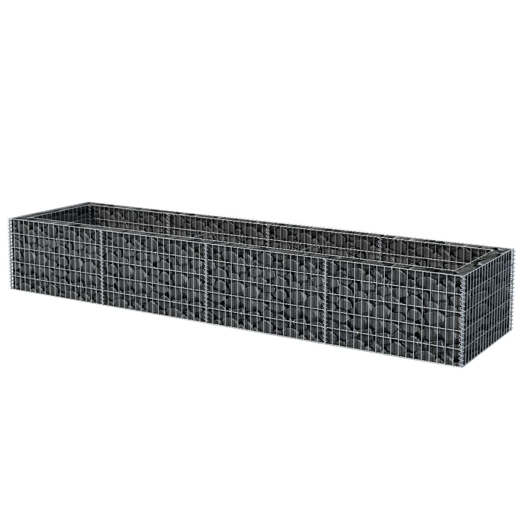 vidaXL Planteringsgabion upphöjd stål 360x90x50 cm