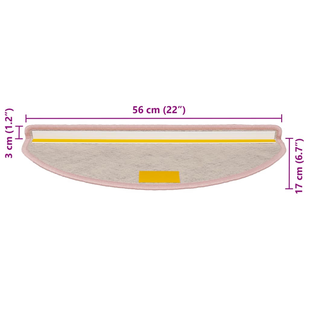 vidaXL Trappstegsmattor självhäftande sisallook 15 st 56x17x3 cm röd