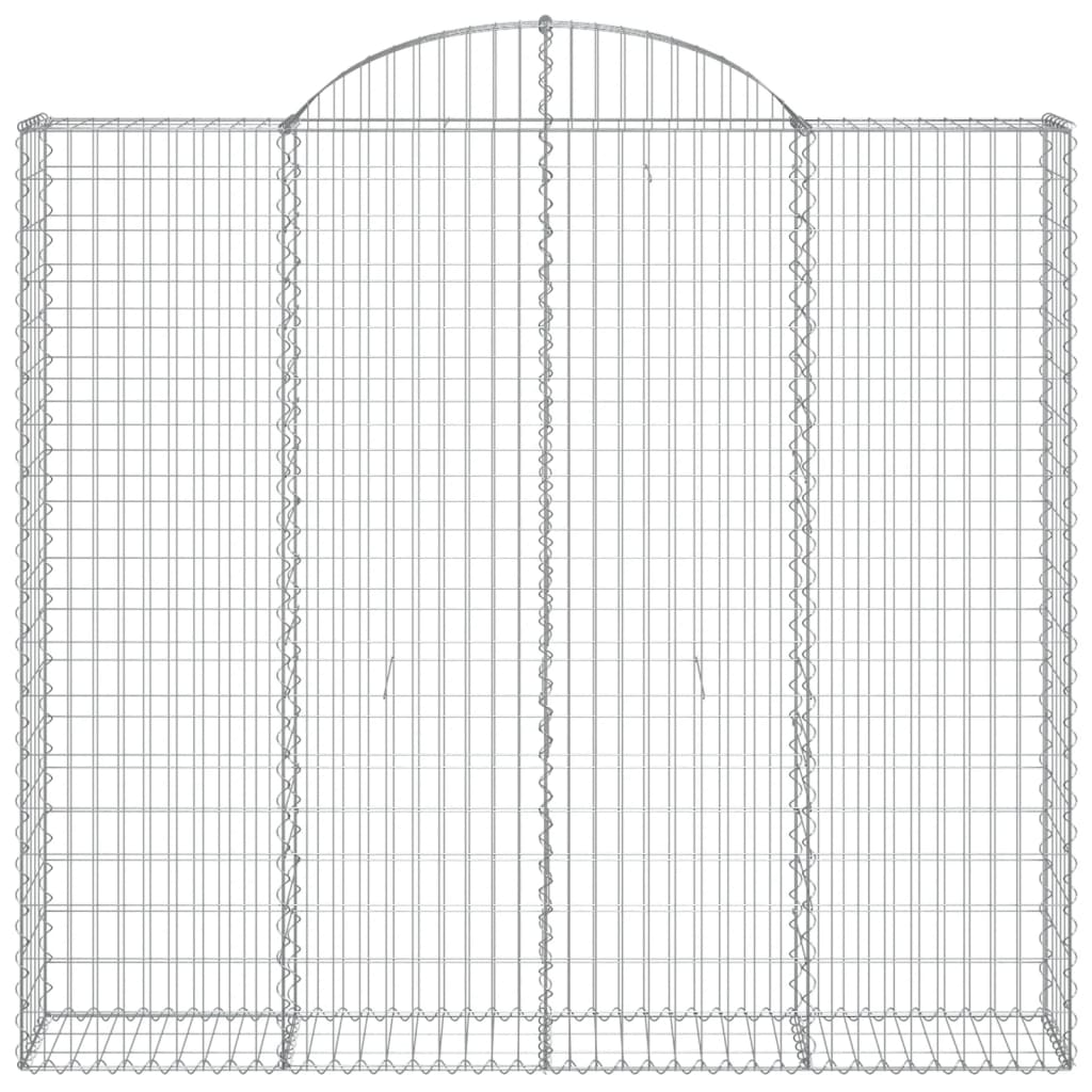 vidaXL Gabioner bågformade 3 st 200x50x180/200 cm galvaniserat järn