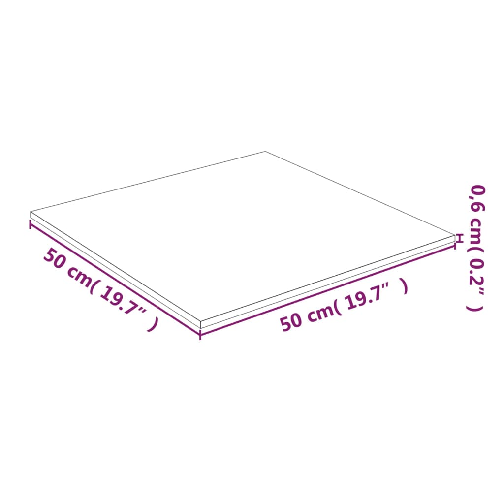 vidaXL Bordsskiva genomskinlig 50x50 cm härdat glas