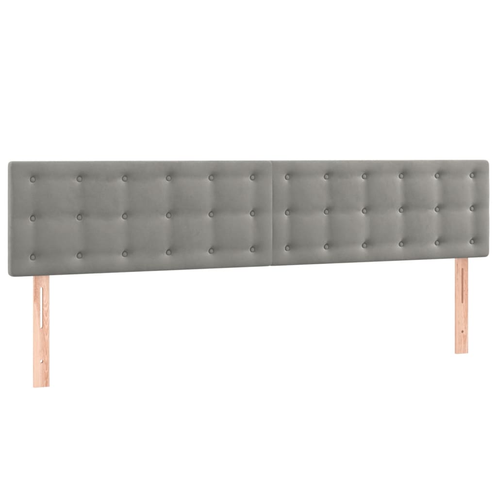 vidaXL Sänggavel LED ljusgrå 180x5x78/88 cm sammet