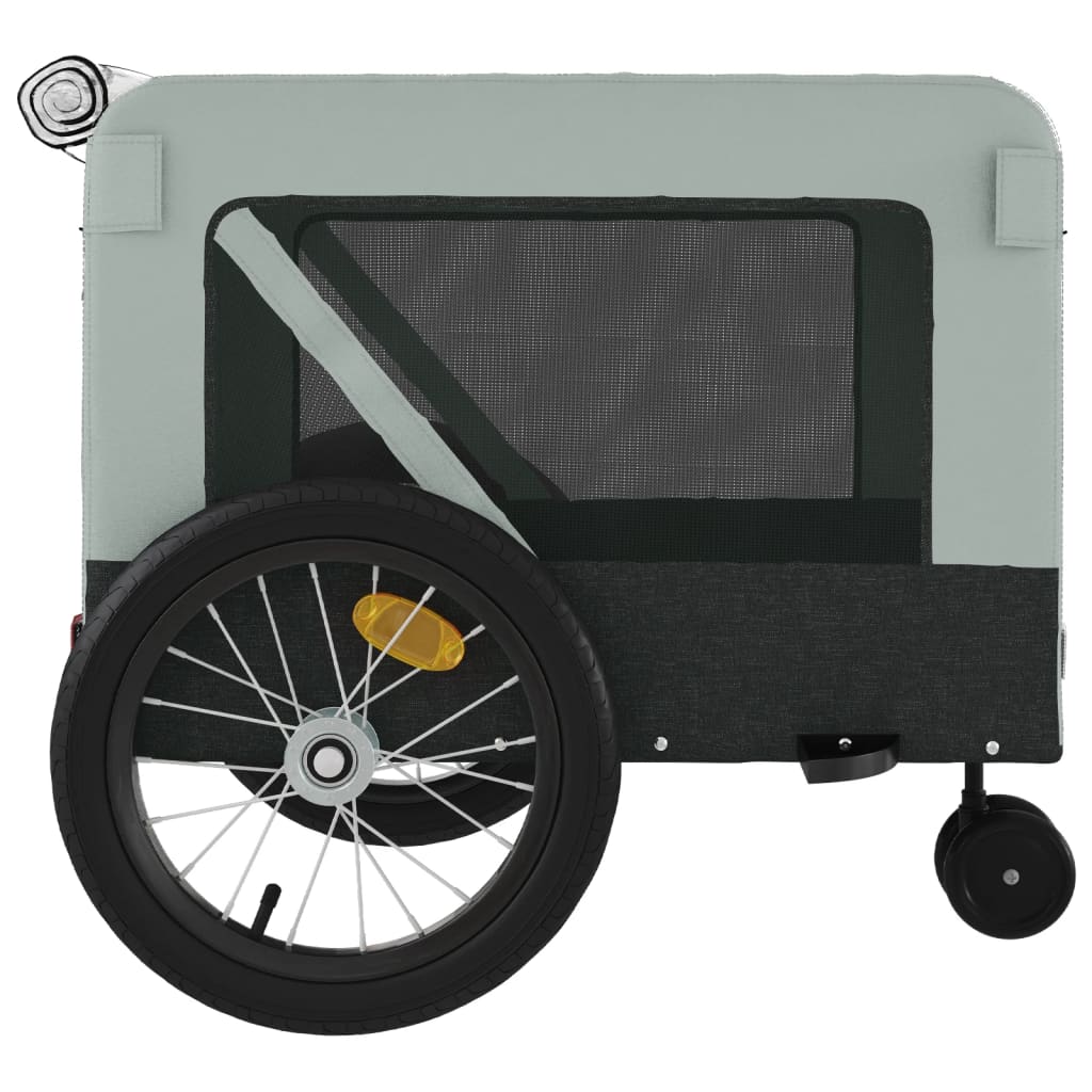 vidaXL Cykelvagn för djur grå och svart oxfordtyg och järn