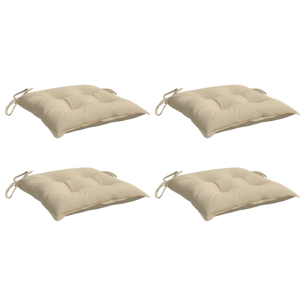 vidaXL Stolsdynor 4 st beige 40x40x7 cm oxfordtyg